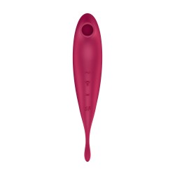 VIBRADOR TWIRLING PRO SATISFYER COM APLICAÇÃO CONNECT VERMELHO