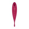 VIBRADOR TWIRLING PRO SATISFYER COM APLICAÇÃO CONNECT VERMELHO