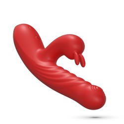 LAPIN VIBRADOR RECARREGÁVEL RABBIT COM IMPULSO VERMELHO CRUSHIOUS