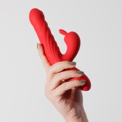 LAPIN VIBRADOR RECARREGÁVEL RABBIT COM IMPULSO VERMELHO CRUSHIOUS