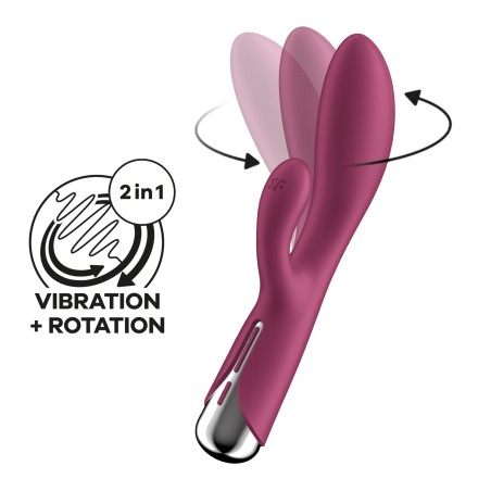 VIBRADOR SPINNING RABBIT 1 VERMELHO SATISFYER