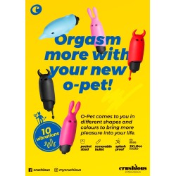 O-PET COELHO COM BALA DE 10 VIBRAÇÕES ROSA PASTEL CRUSHIOUS