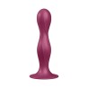 DOUBLE BALL-R - WEIGHTED DILDO - RED