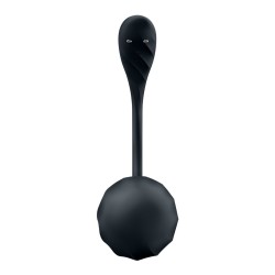 RIBBED PETAL CONNECT APP - WEARABLE COUPLE VIBRATOR - BLACK