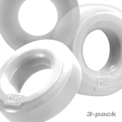 CONJUNTO DE ANÉIS HUJ3 - COCKRING 3-PACK - WHITE ICE / CLEAR ICE HUNKYJUNK