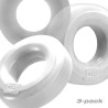 CONJUNTO DE ANÉIS HUJ3 - COCKRING 3-PACK - WHITE ICE / CLEAR ICE HUNKYJUNK