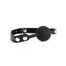 MORDAÇA COM BOLA DE SILICONE PRETA ARGUS FETISH ARGUS TOYS