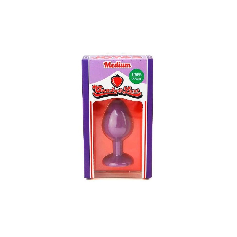 PLUG ANAL DE SILICONE COM JOIA ROXO CANDY LUST PLUG ANAL DE SILICONE COM JOIA ROXO CANDY LUST