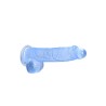 DILDO REALISTA COM TESTÍCULOS CRYSTAL CLEAR 6 /15 CM AZUL REALROCK