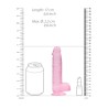 DILDO REALISTA COM TESTÍCULOS CRYSTAL CLEAR 6 /15 CM ROSA REALROCK