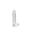 DILDO REALISTA COM TESTÍCULOS CRYSTAL CLEAR 6 /15 CM TRANSPARENTE REALROCK