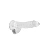 DILDO REALISTA COM TESTÍCULOS CRYSTAL CLEAR 6 /15 CM TRANSPARENTE REALROCK