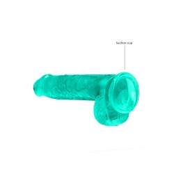 DILDO REALISTA COM TESTÍCULOS CRYSTAL CLEAR 6 /15 CM VERDE REALROCK