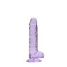 DILDO REALISTA COM TESTÍCULOS CRYSTAL CLEAR 7 /18 CM ROXO REALROCK