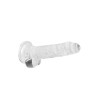 DILDO REALISTA COM TESTÍCULOS CRYSTAL CLEAR 7 /18 CM TRANSPARENTE REALROCK