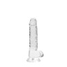 DILDO REALISTA COM TESTÍCULOS CRYSTAL CLEAR 7 /18 CM TRANSPARENTE REALROCK