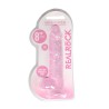 DILDO REALISTA COM TESTÍCULOS CRYSTAL CLEAR 8 /21 CM ROSA REALROCK