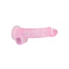 DILDO REALISTA COM TESTÍCULOS CRYSTAL CLEAR 8 /21 CM ROSA REALROCK