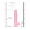 DILDO REALISTA COM TESTÍCULOS CRYSTAL CLEAR 8 /21 CM ROSA REALROCK