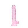DILDO REALISTA COM TESTÍCULOS CRYSTAL CLEAR 8 /21 CM ROSA REALROCK