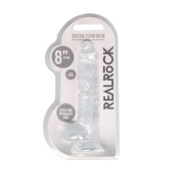 DILDO REALISTA COM TESTÍCULOS CRYSTAL CLEAR 8 /21CM ROSA REALROCK