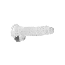DILDO REALISTA COM TESTÍCULOS CRYSTAL CLEAR 8 /21CM ROSA REALROCK