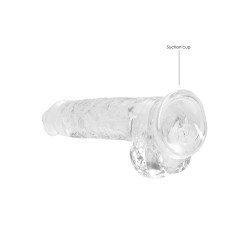 DILDO REALISTA COM TESTÍCULOS CRYSTAL CLEAR 8 /21CM ROSA REALROCK