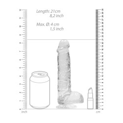 DILDO REALISTA COM TESTÍCULOS CRYSTAL CLEAR 8 /21CM ROSA REALROCK