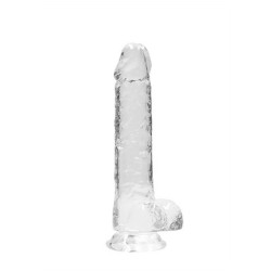 DILDO REALISTA COM TESTÍCULOS CRYSTAL CLEAR 8 /21CM ROSA REALROCK