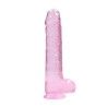 DILDO REALISTA COM TESTÍCULOS CRYSTAL CLEAR 9 /23 CM ROSA REALROCK