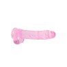 DILDO REALISTA COM TESTÍCULOS CRYSTAL CLEAR 9 /23 CM ROSA REALROCK