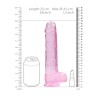 DILDO REALISTA COM TESTÍCULOS CRYSTAL CLEAR 9 /23 CM ROSA REALROCK