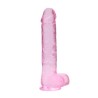 DILDO REALISTA COM TESTÍCULOS CRYSTAL CLEAR 9 /23 CM ROSA REALROCK