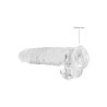 DILDO REALISTA COM TESTÍCULOS CRYSTAL CLEAR 9 /23CM TRANSPARENTE REALROCK