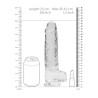 DILDO REALISTA COM TESTÍCULOS CRYSTAL CLEAR 9 /23CM TRANSPARENTE REALROCK