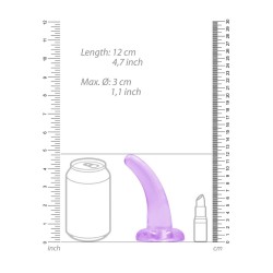DILDO NON-REALISTIC CRYSTAL CLEAR  5 /11,5 CM ROXO REALROCK