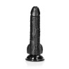DILDO REALISTA COM TESTÍCULOS CURVED 7 /18CM PRETO REALROCK