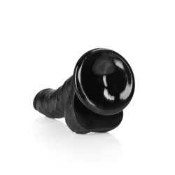 DILDO REALISTA COM TESTÍCULOS CURVED 7 /18CM PRETO REALROCK