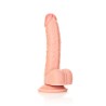 DILDO REALISTA COM TESTÍCULOS CURVED 7 /18CM FLESH REALROCK
