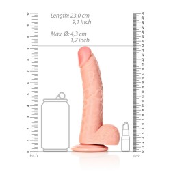 DILDO REALISTA COM TESTÍCULOS CURVED 8 /20,5 CM FLESH REALROCK