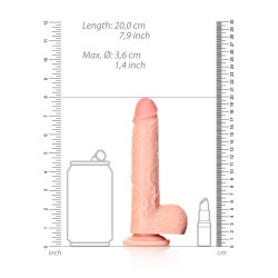 DILDO REALISTA COM TESTÍCULOS STRAIGHT 7 /18 CM FLESH REALROCK