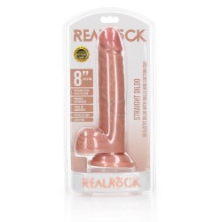 DILDO REALISTA COM TESTÍCULOS STRAIGHT 8 /20,5 CM FLESH REALROCK