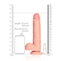 DILDO REALISTA COM TESTÍCULOS STRAIGHT 9 /23 CM FLESH REALROCK
