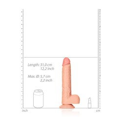 DILDO REALISTA COM TESTÍCULOS STRAIGHT 11 /28 CM FLESH REALROCK