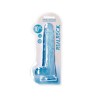 DILDO REALISTA COM TESTÍCULOS CRYSTAL CLEAR10 /25,4 CM AZUL REALROCK