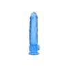 DILDO REALISTA COM TESTÍCULOS CRYSTAL CLEAR10 /25,4 CM AZUL REALROCK