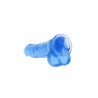 DILDO REALISTA COM TESTÍCULOS CRYSTAL CLEAR10 /25,4 CM AZUL REALROCK