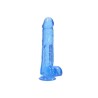 DILDO REALISTA COM TESTÍCULOS CRYSTAL CLEAR10 /25,4 CM AZUL REALROCK
