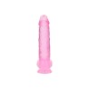 DILDO REALISTA COM TESTÍCULOS CRYSTAL CLEAR10 /25,4 CM ROSA REALROCK