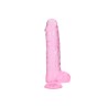 DILDO REALISTA COM TESTÍCULOS CRYSTAL CLEAR10 /25,4 CM ROSA REALROCK